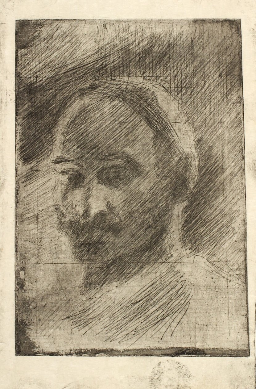 Portret van schilder Henrik Schouboe door Oluf Hartmann