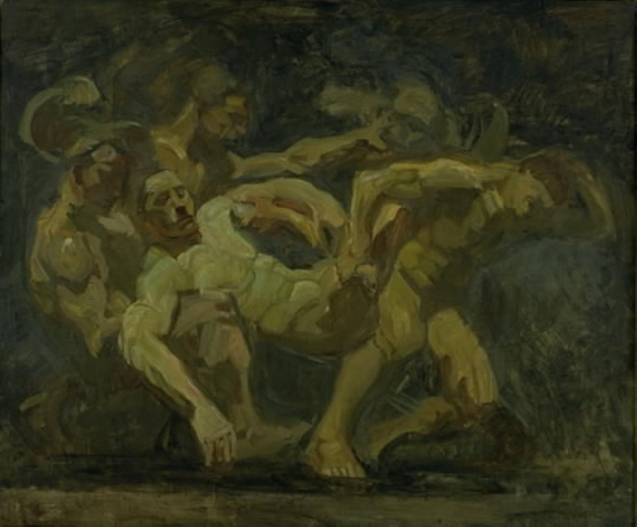 De strijd om het lijk van Patroclus door Oluf Hartmann