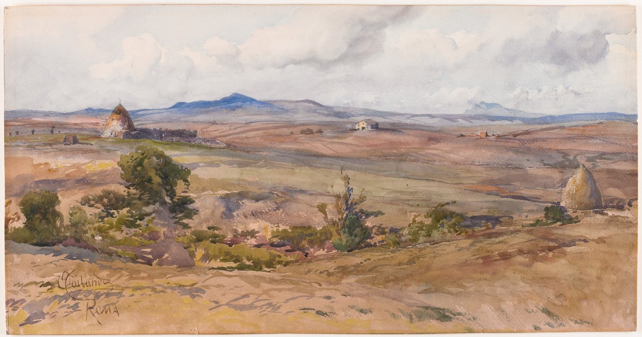 Landelijk landschap door Onorato Carlandi