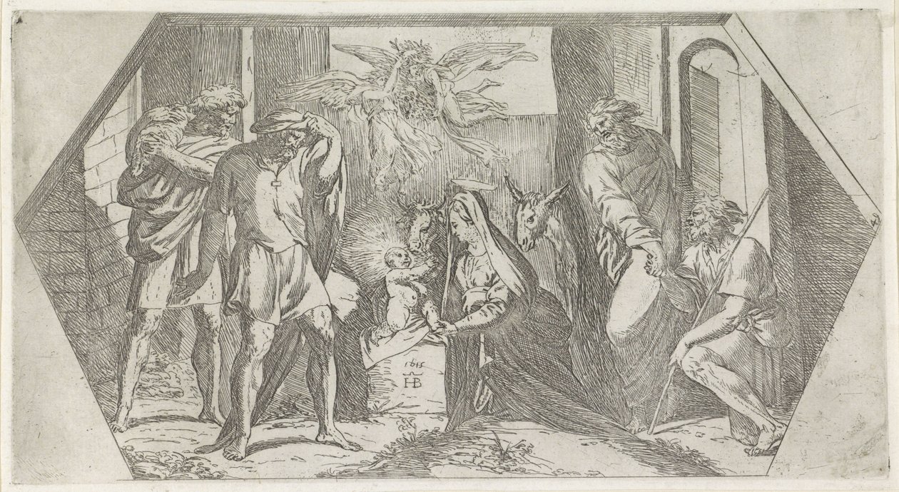 Aanbidding door de herders door Orazio Borgianni