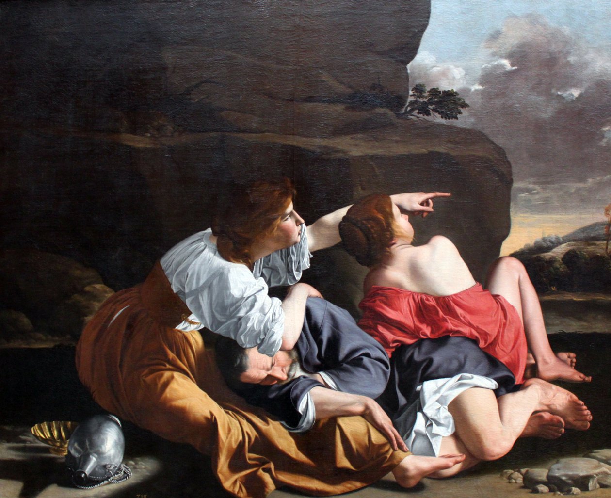 Duits: Lot und seine Töchter Lot en zijn dochters door Orazio Gentileschi
