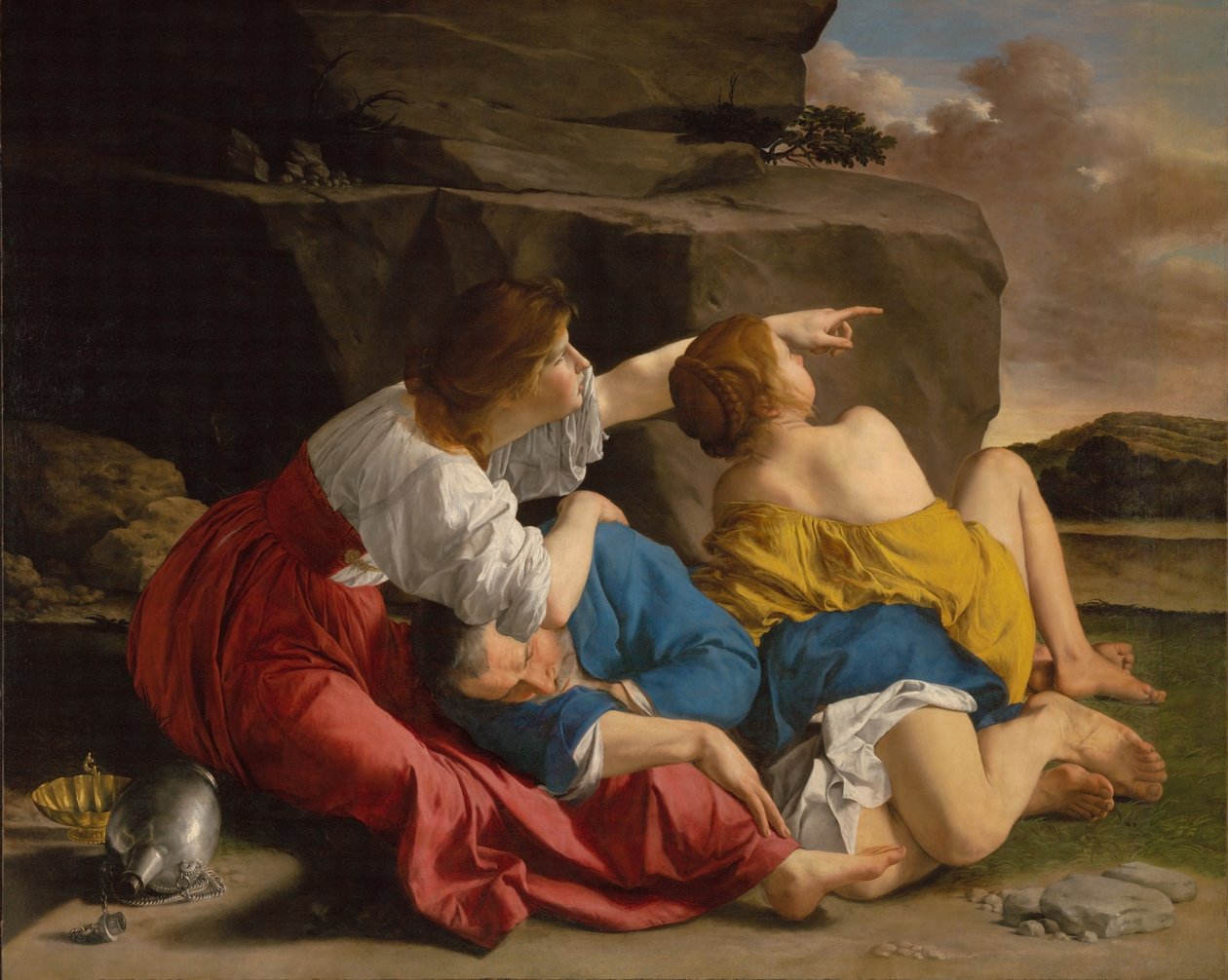 Lot en zijn dochters door Orazio Gentileschi