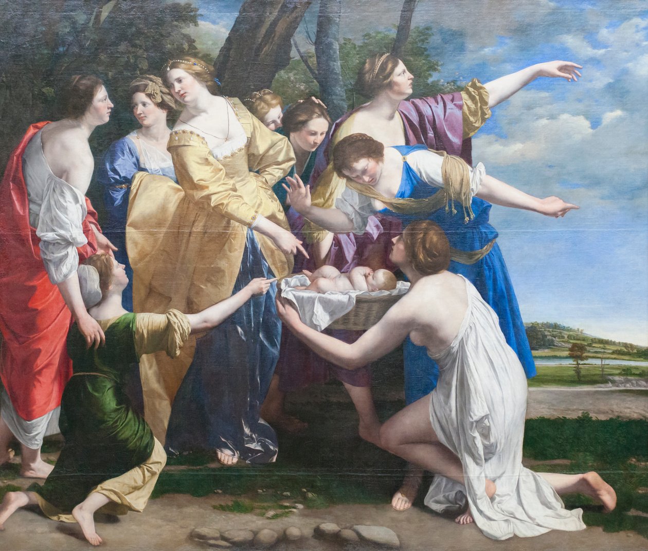 De vondst van Mozes, begin jaren 1630 door Orazio Gentileschi