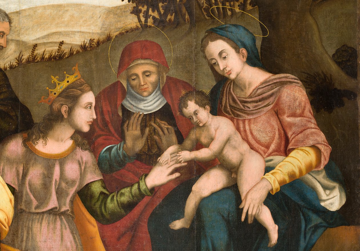 Huwelijk van St. Catharina, detail door Orazio da Spinazzola Iacobetta