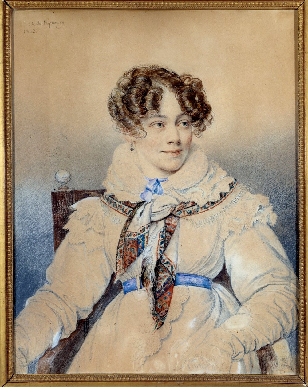 Portret van de schrijfster Sophie Rostopchine (1799-1874), gravin van Segur door Orest Adamovich Kiprensky