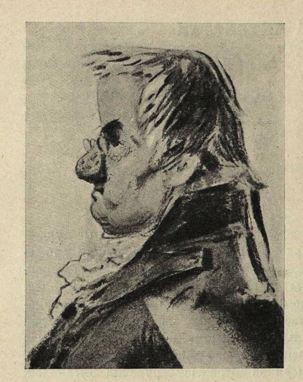 Portretkarikatuur van de architect Giacomo Quarenghi door Orlowski