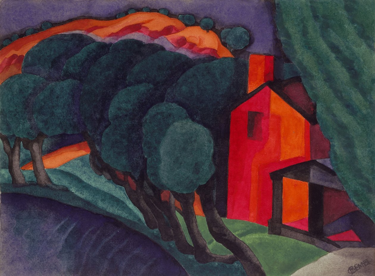 Gloeiende nacht, 1924 door Oscar Florianus Bluemner