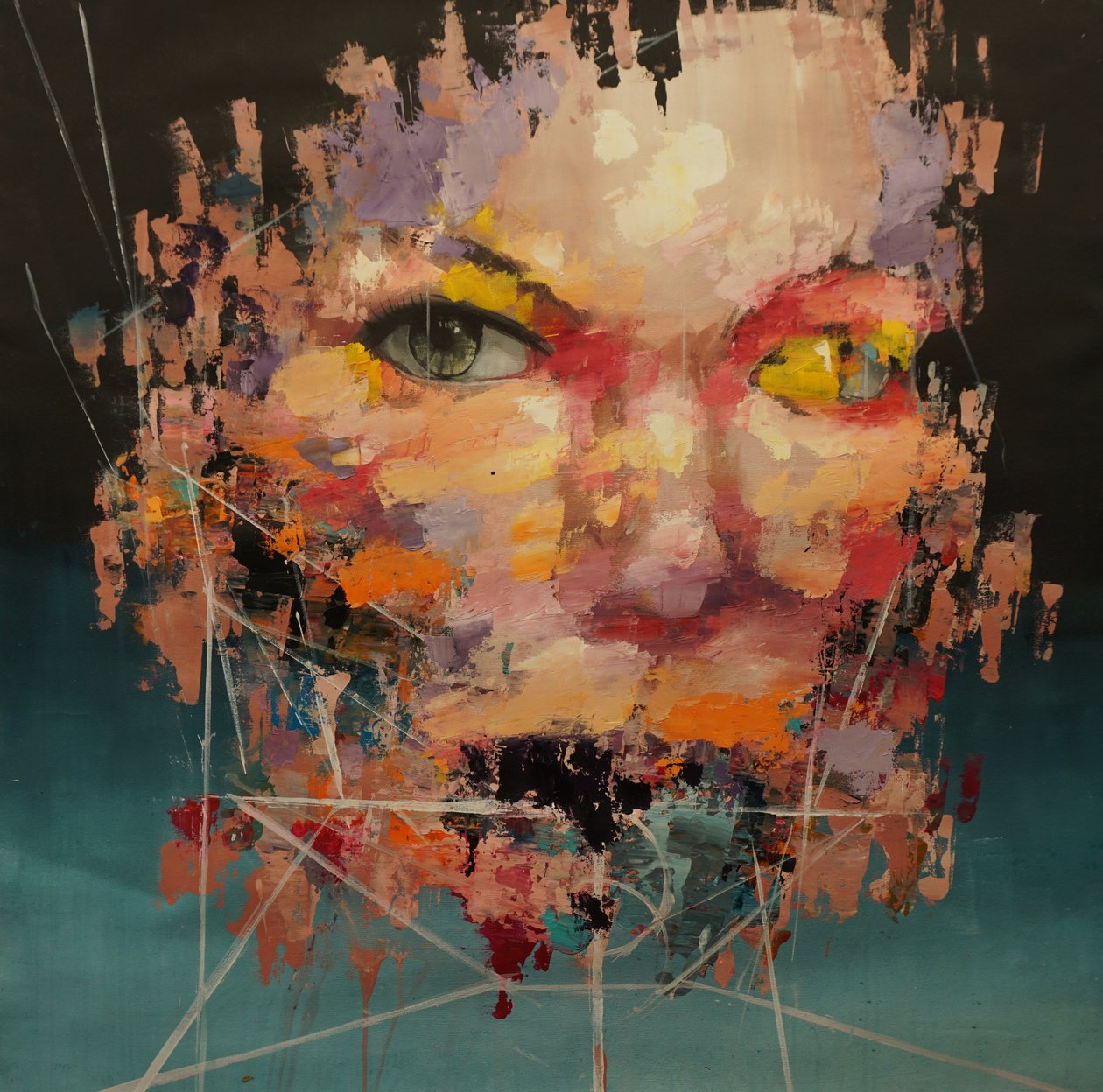 Vervormd Kleurenmodel 2 , 2018-2025 (acryl en olieverf op doek) door Oscar Nin
