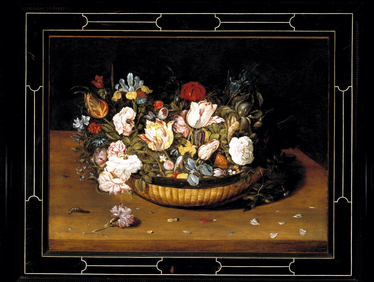 Mand met bloemen door Osias the Elder Beert