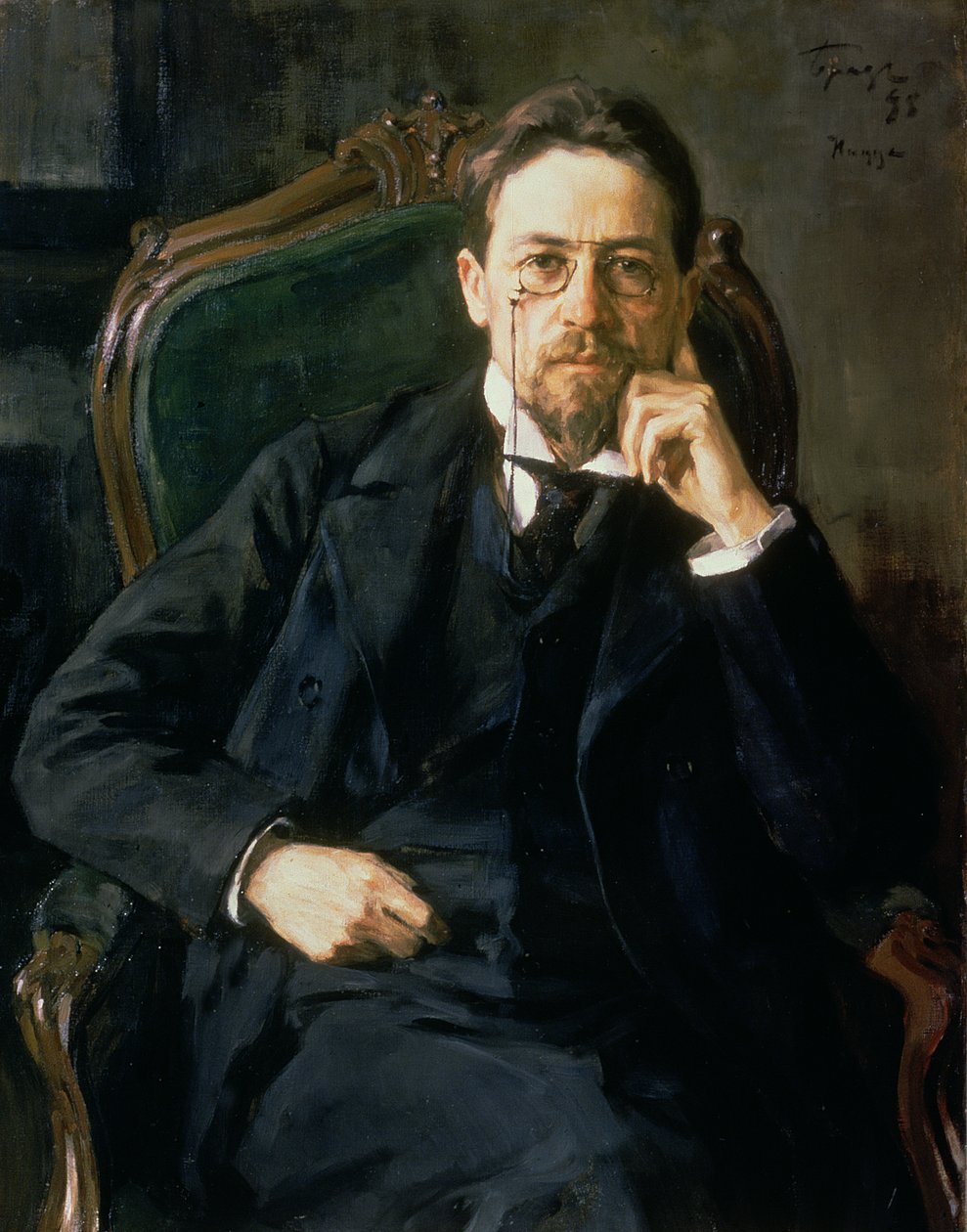 Portret van Anton Pavlovich Chekhov, 1898 door Osip Emmanuilovich Braz