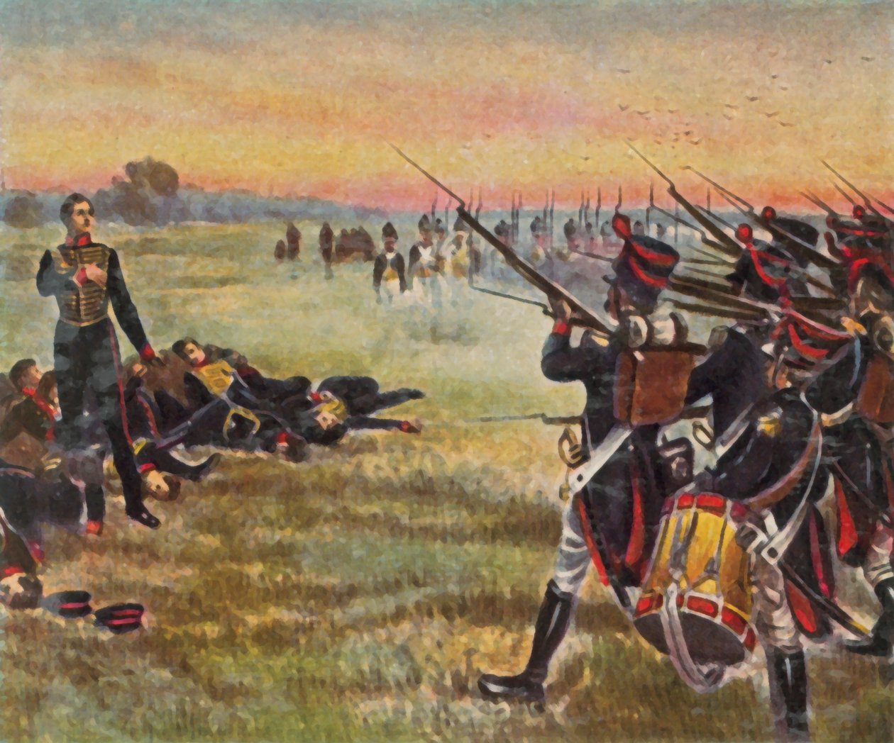 Heldhaftige dood van elf Schill-officieren door Oskar Freiwirth-Lutzow