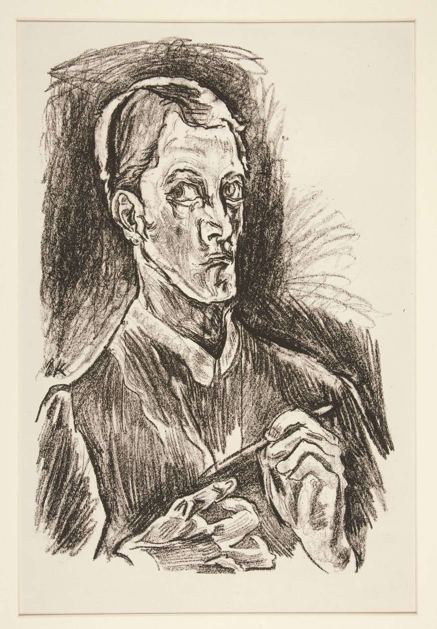 Zelfportret, uit de portfolio door Oskar Kokoschka