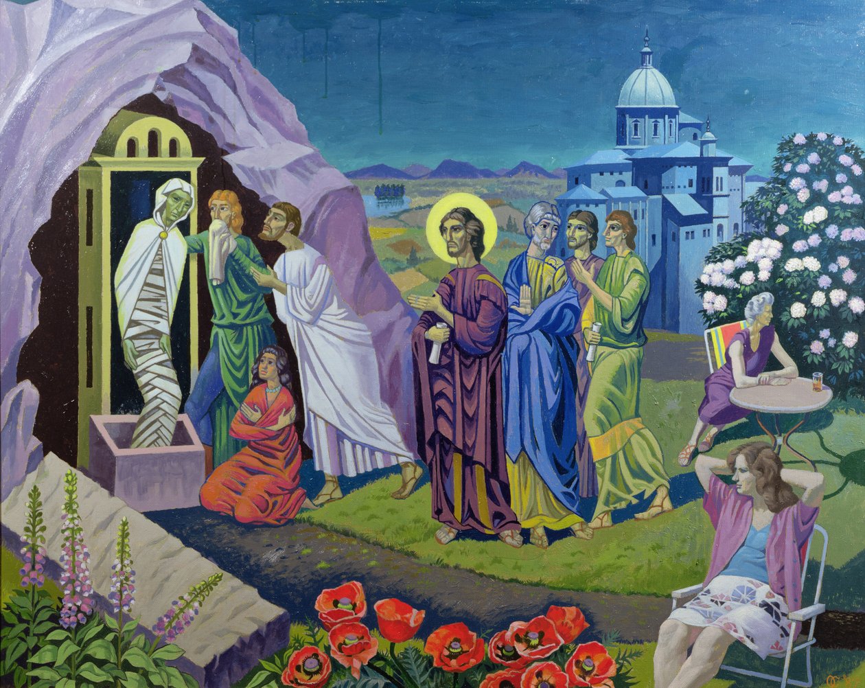 De Opwekking van Lazarus, 1987 door Osmund Caine
