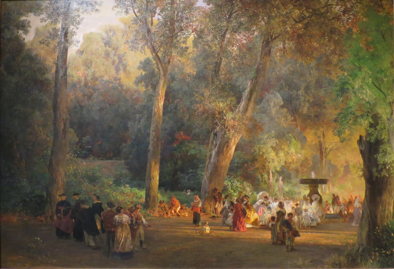 In het park van Villa Torlonia door Oswald Achenbach