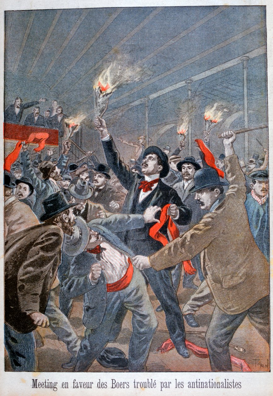 Bijeenkomst ten gunste van de Boeren verstoord door de anti-nationalisten, 1900 door Oswaldo Tofani