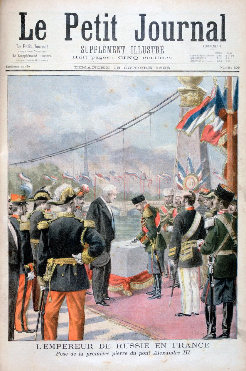 Nicholas II van Rusland en Félix Faure, President van de Franse Republiek, 1896 door Oswaldo Tofani
