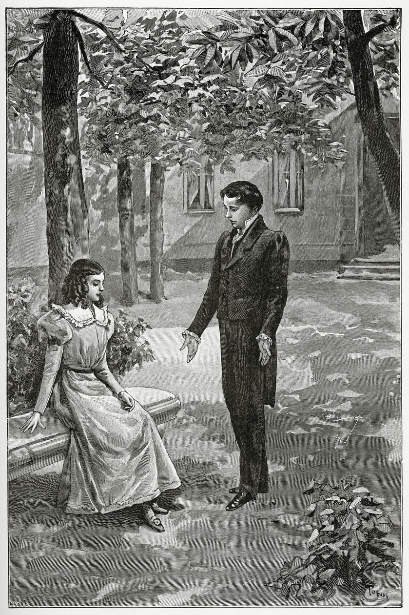 Victor Hugo verklaart zijn liefde aan Adèle Foucher, 19e eeuw door Oswaldo Tofani