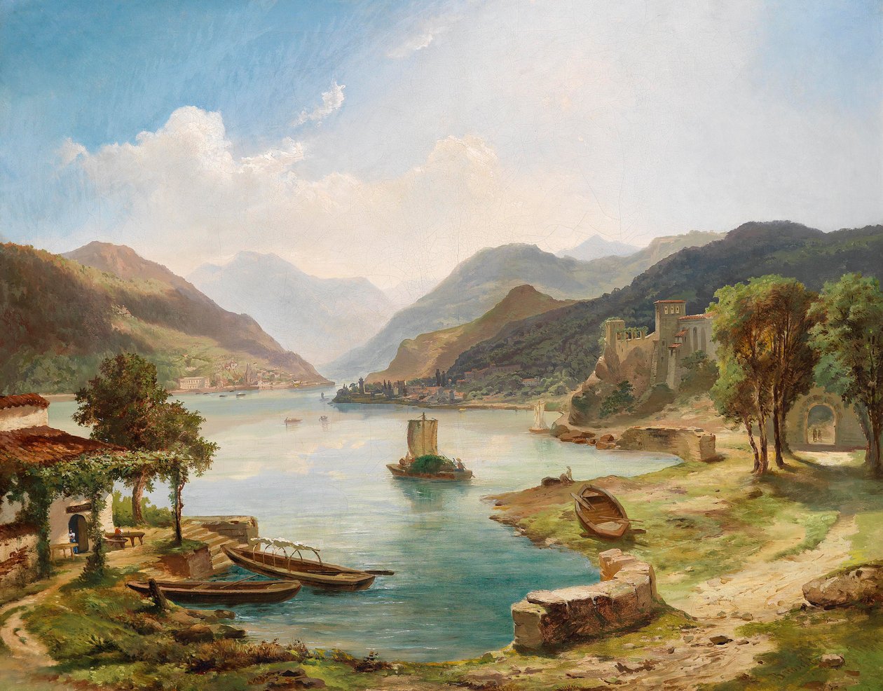 Noord-Italiaans merenlandschap door Othmar Brioschi