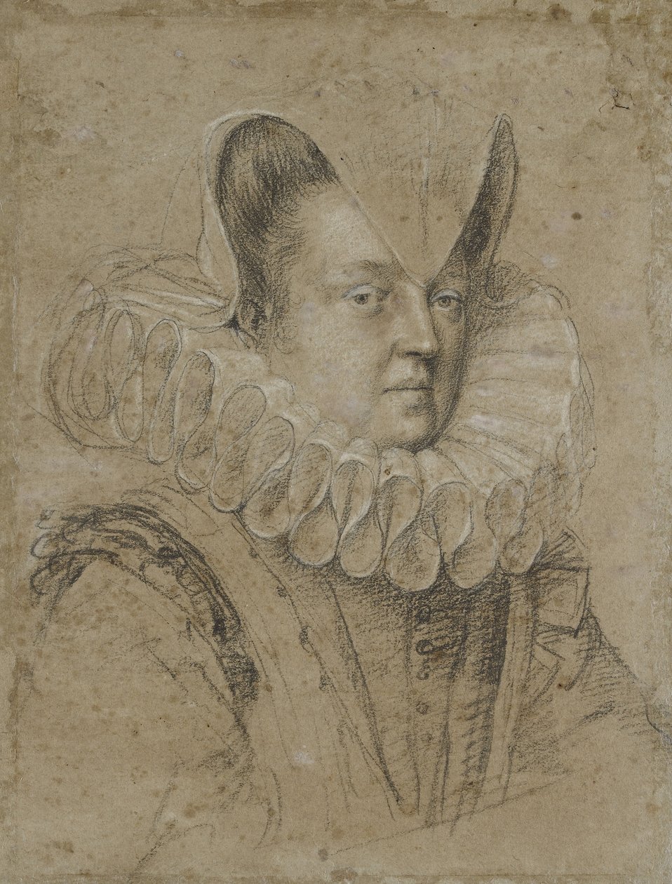 Portret van Margherita, Hertogin van Ferrara door Ottavio Mario Leoni
