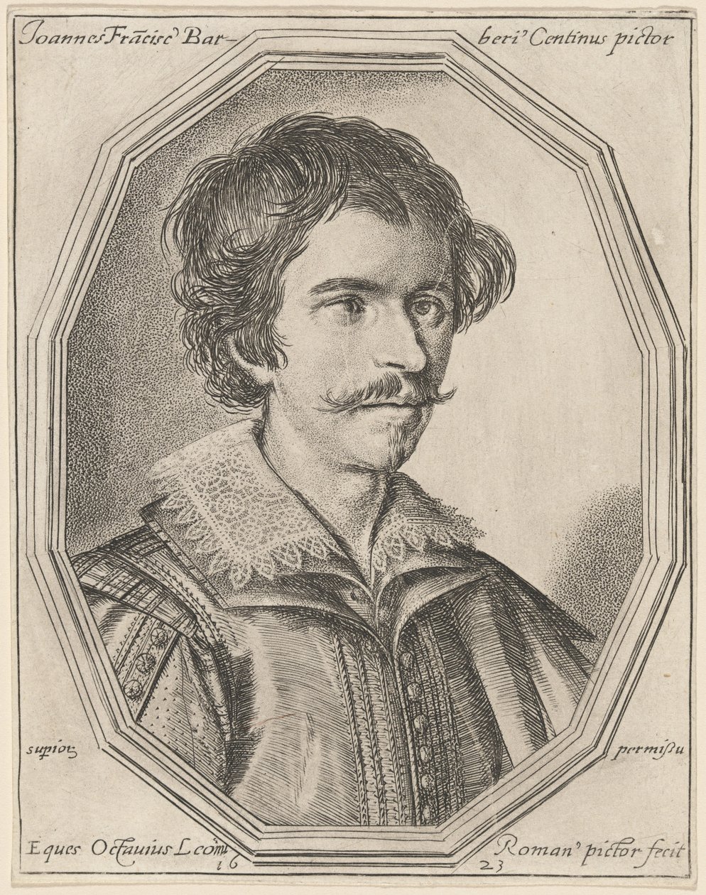 Giovanni Francesco Barbieri, genaamd Guercino door Ottavio Leoni