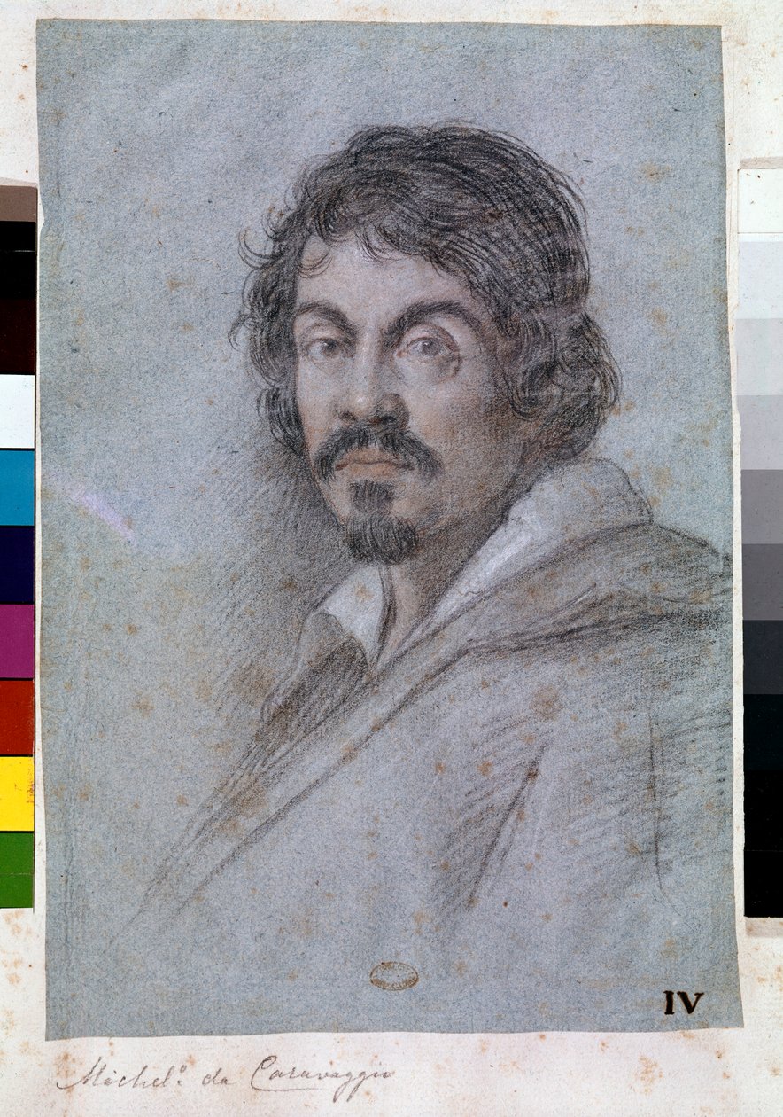 Portret van Michelangelo Merisi da Caravaggio door Ottavio Mario Leoni