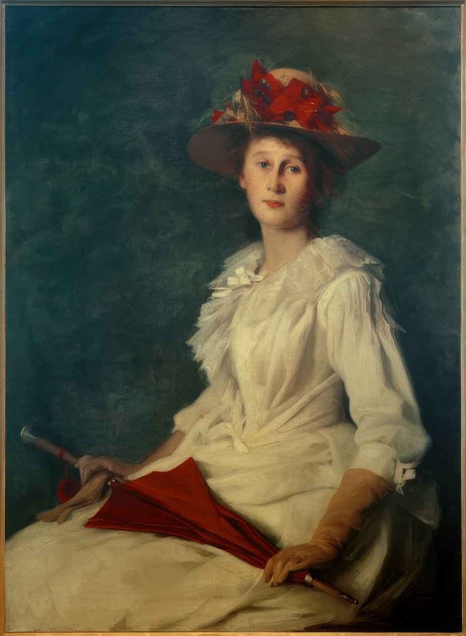 Helene Roederstein met paraplu door Ottilie Roederstein