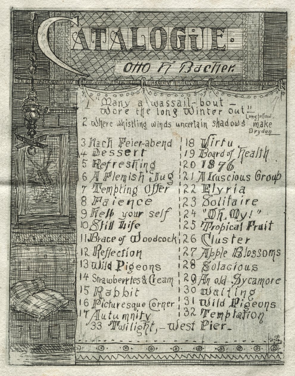 Catalogus, 1878 door Otto H. Bacher
