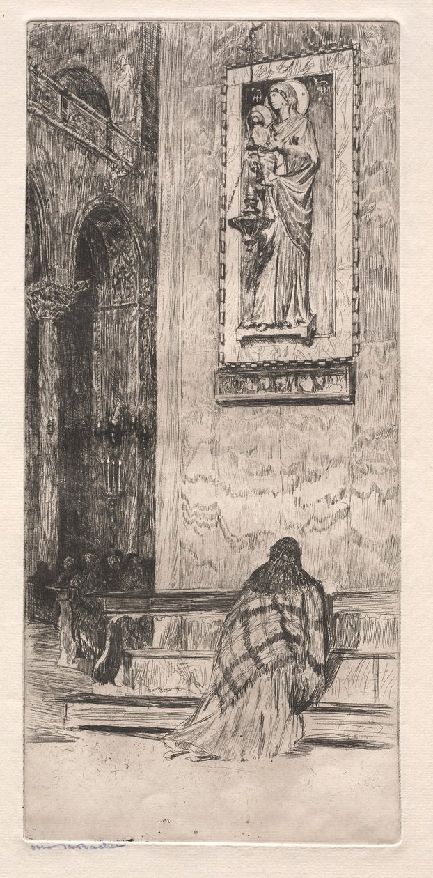 Etsen van Venetië: St. Marks, 19e eeuw door Otto H. Bacher
