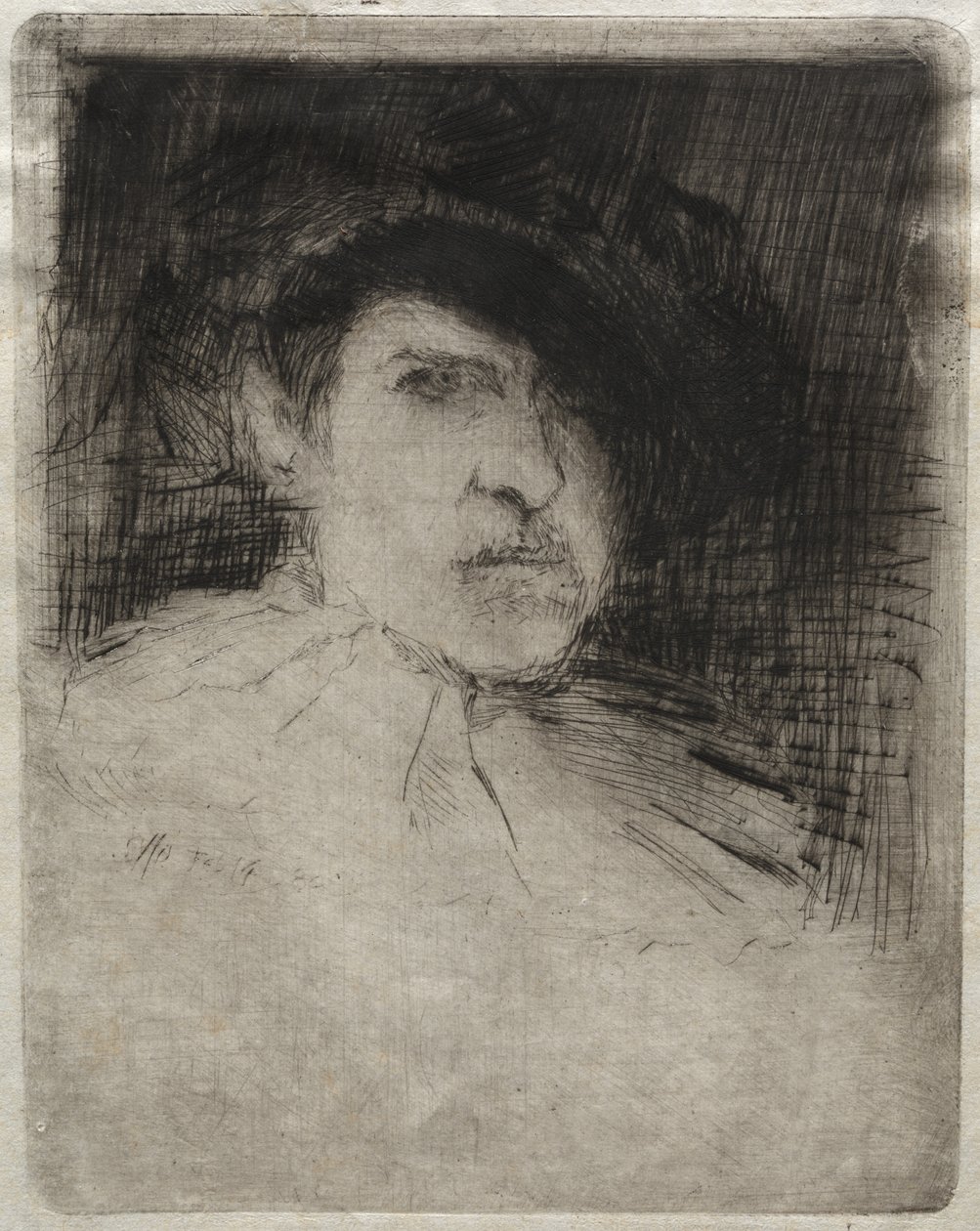 Zelfportret in kostuum, 1880 door Otto H. Bacher