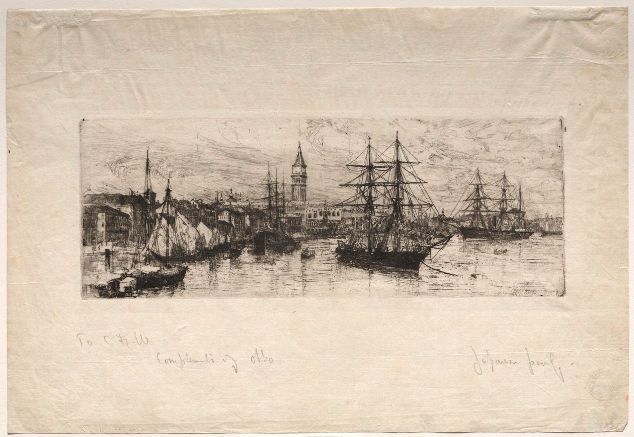 Scheepvaart en het Dogepaleis, 1880 door Otto H. Bacher