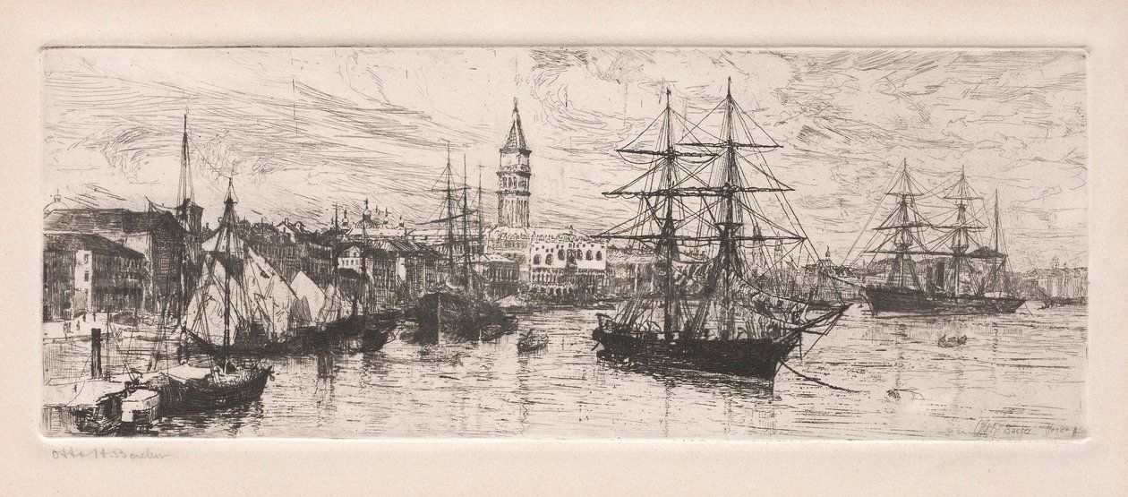 Scheepvaart en het Dogepaleis, 1888 door Otto H. Bacher