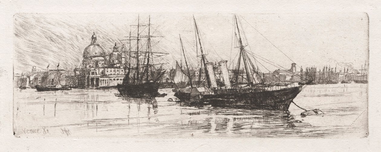 Twee boten, Venetië door Otto H. Bacher