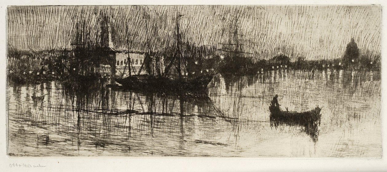 Regenachtige Nacht, ca. 1880-82 door Otto Henry Bacher