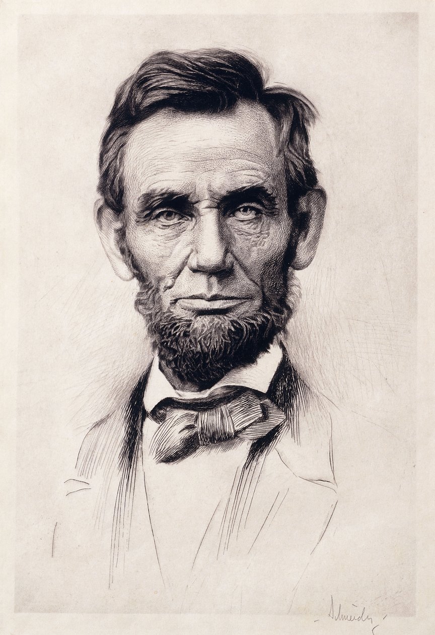 Portret van Lincoln door Otto Henry Schneider