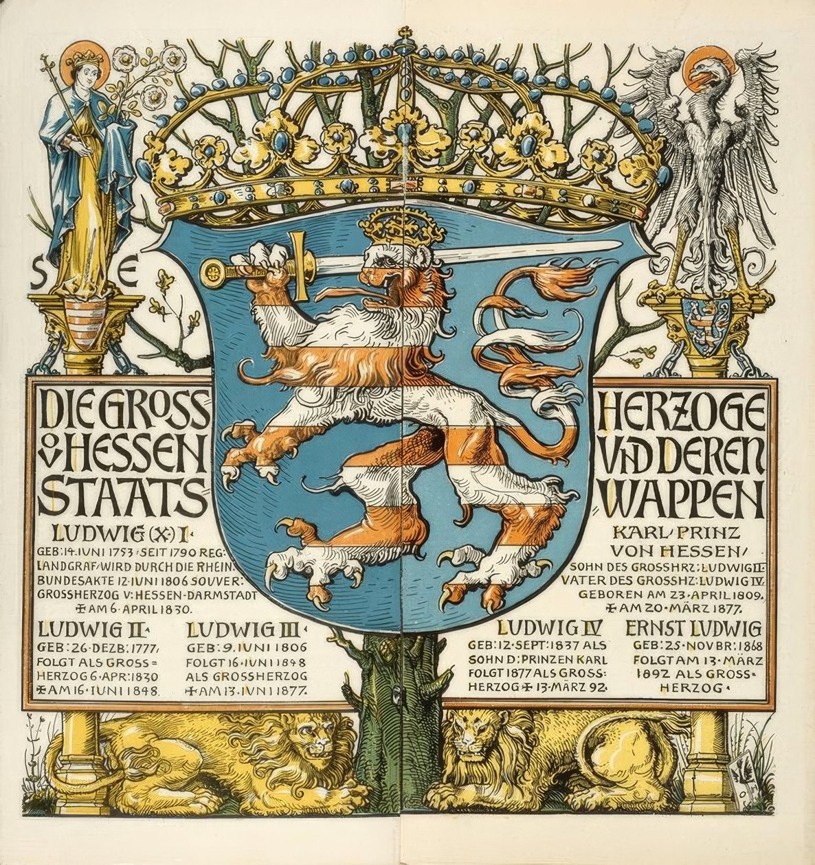 De Groothertogen van Hessen en hun Staatswapen door Otto Hupp