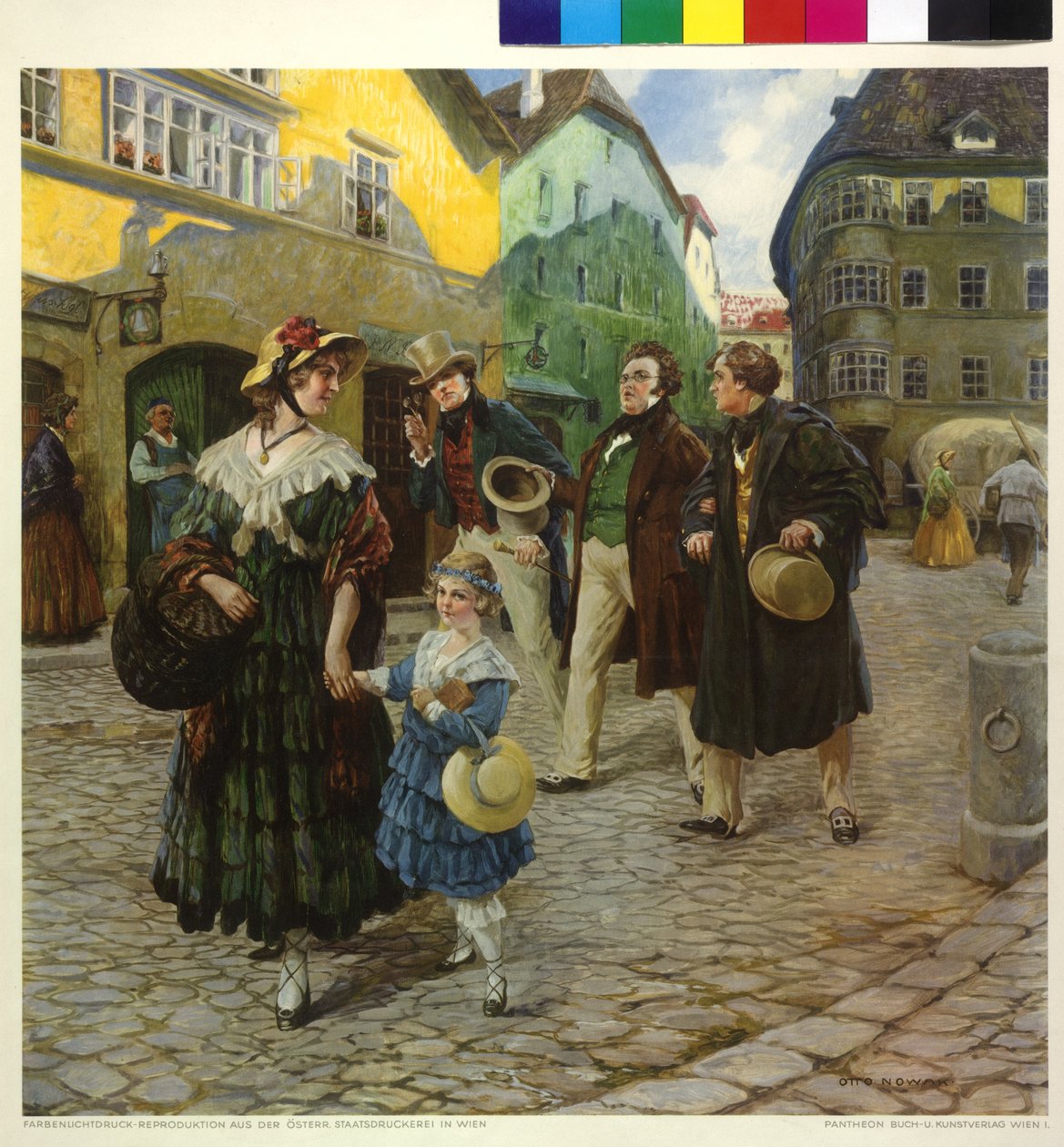 Franz Schubert op een wandeling met vrienden door Otto Robert Nowak