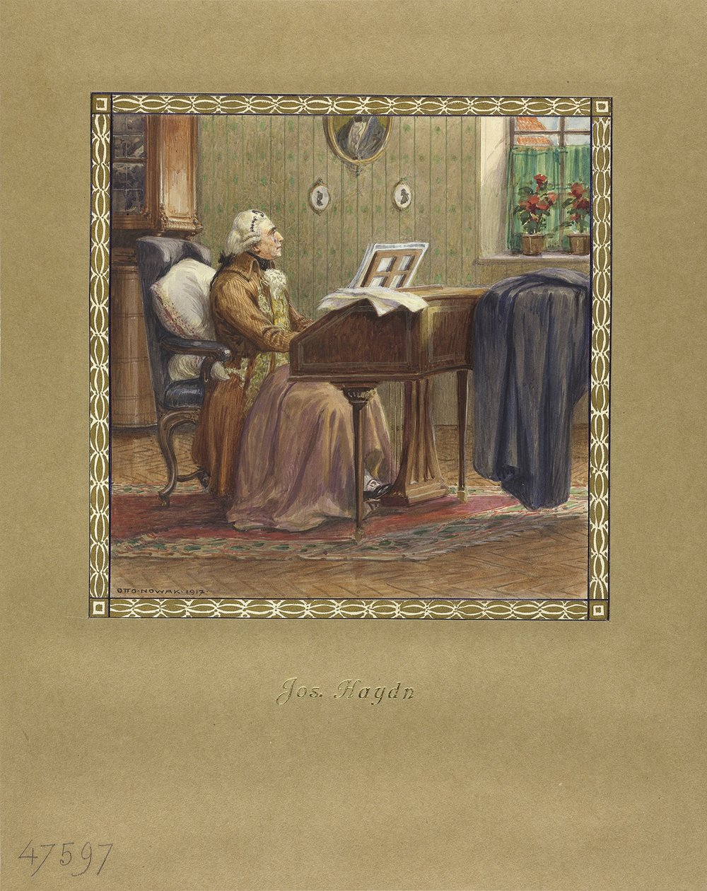 Joseph Haydn aan de vleugel, 1917 door Otto Robert Nowak