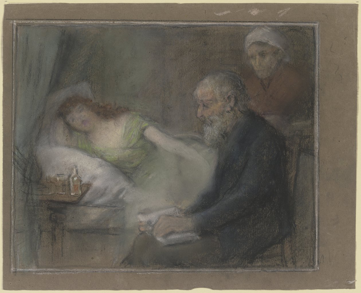 Aan het ziekbed door Otto Scholderer