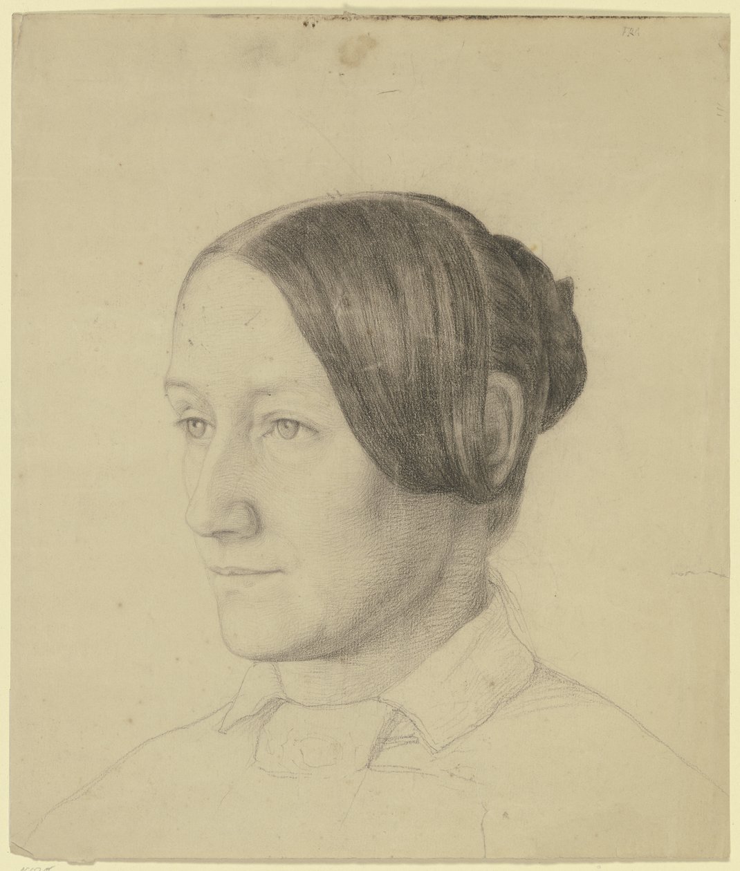 Portret van Emilie Scholderer, moeder van de kunstenaar door Otto Scholderer