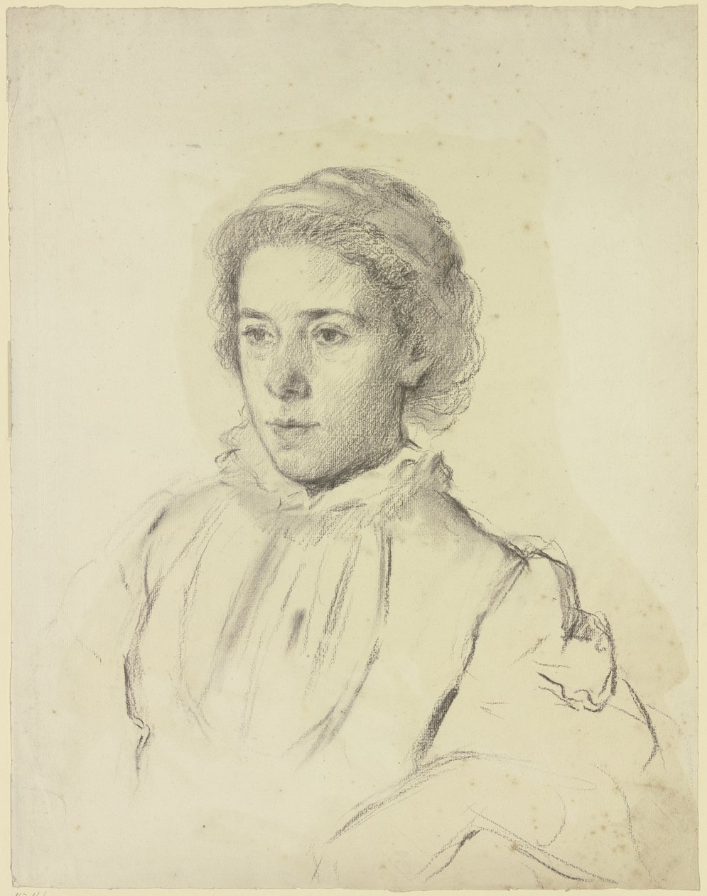 Portret van een jong meisje door Otto Scholderer
