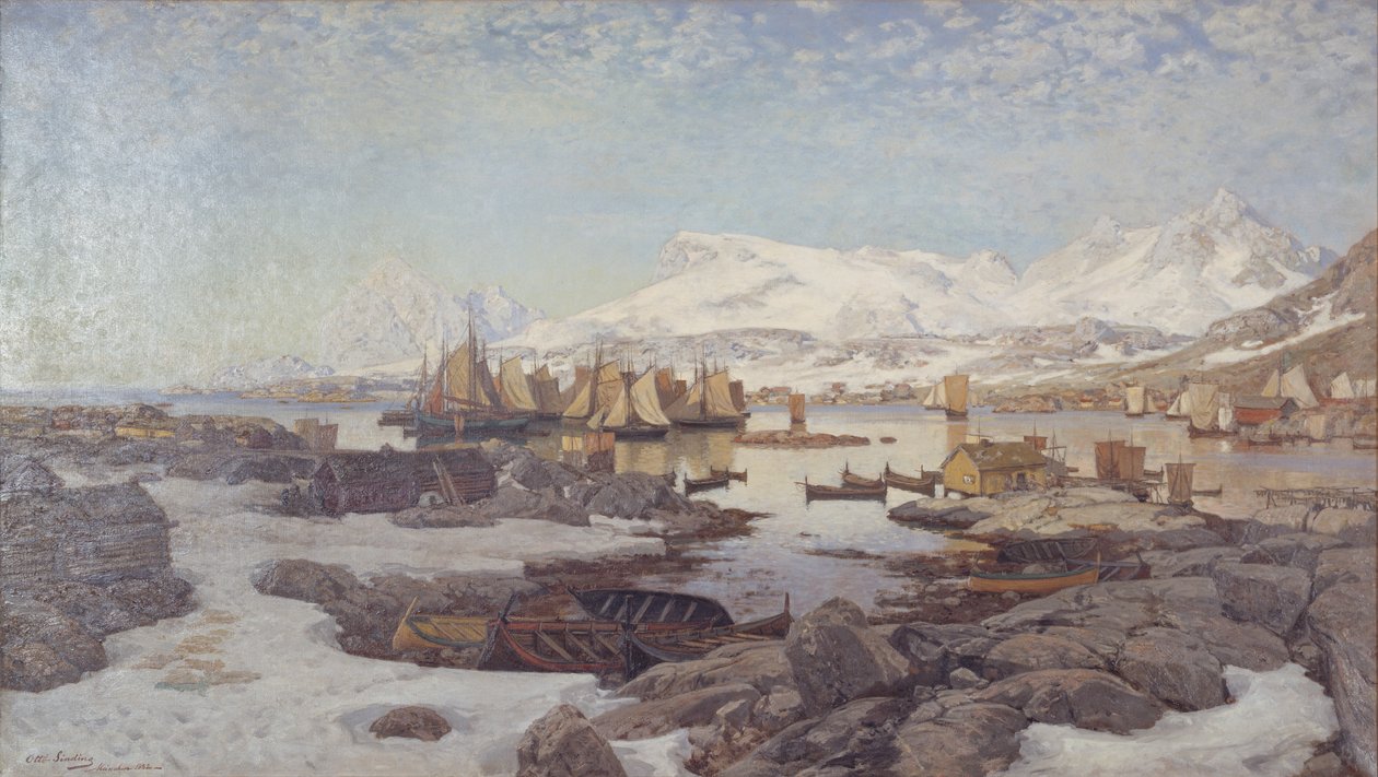 Lentedag in Lofoten door Otto Sinding