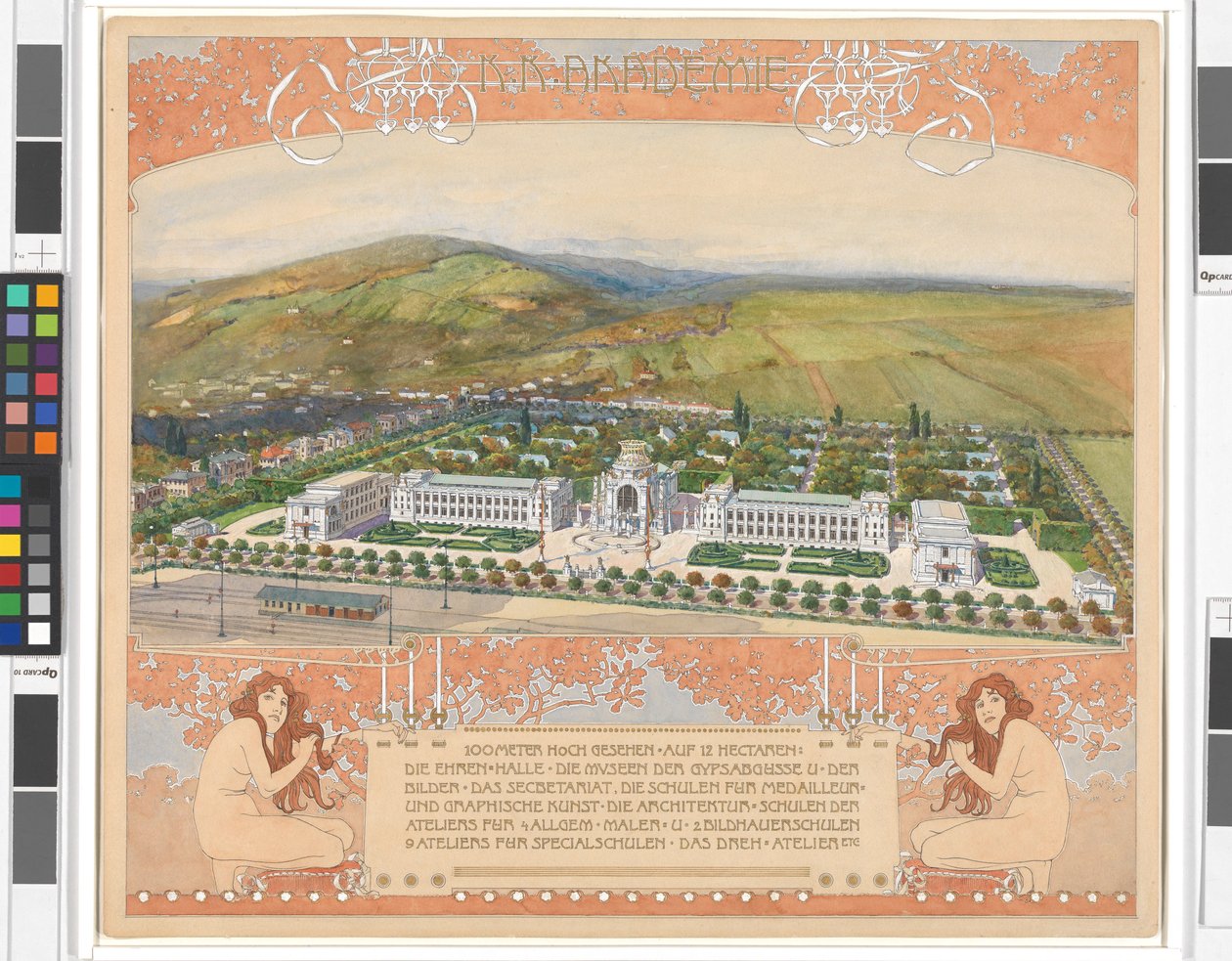 K.K. Akademie – 100 meter hoog, gezien vanaf 12 hectare door Otto Wagner