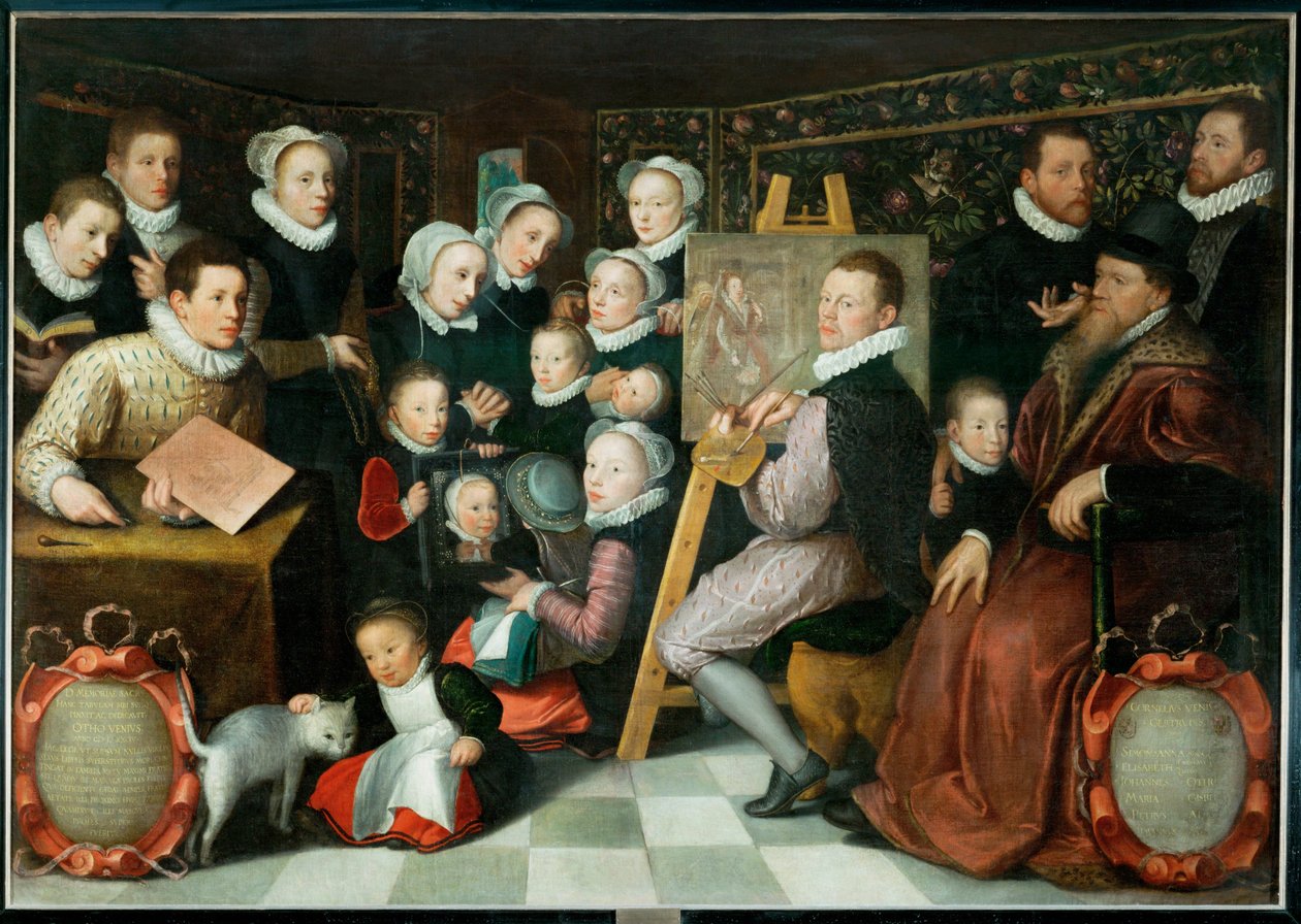 Otto Venius schildert rond zijn familie ... door Otto van Veen
