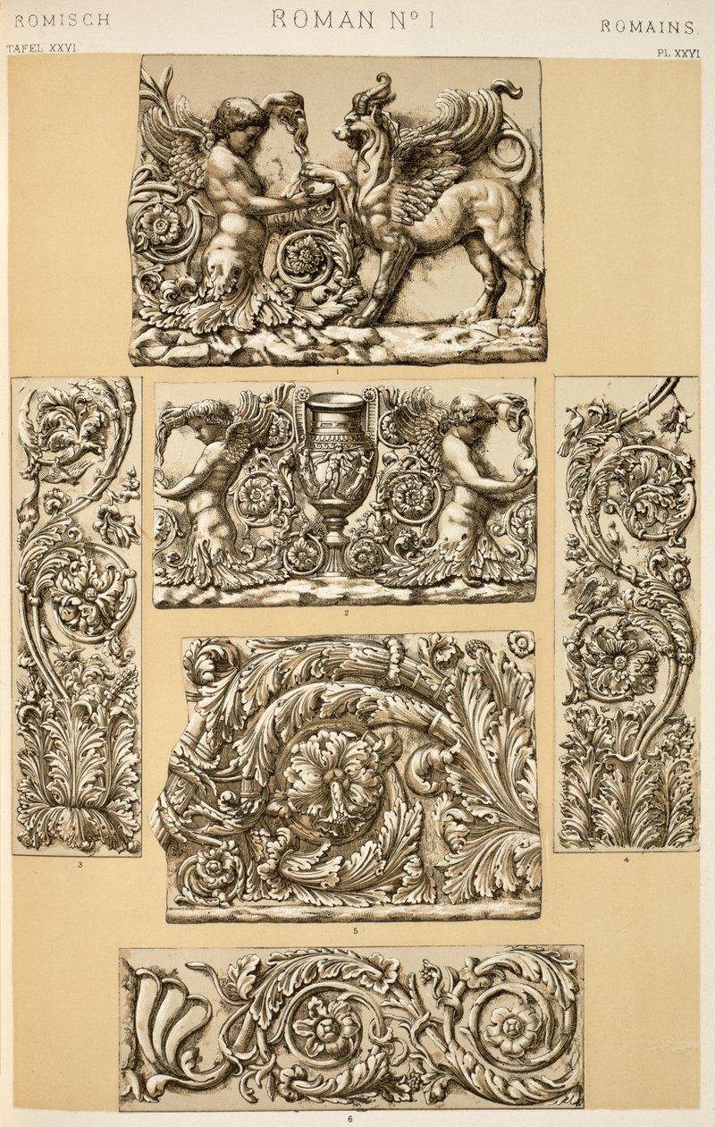 Romeins ornament uit Ch VI, Plaat XXVI uit `Grammar of Ornament