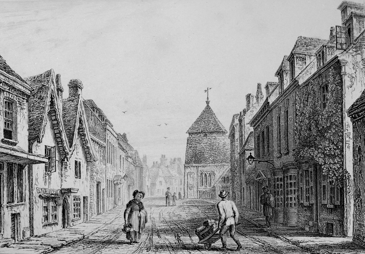 Cheesehill Street Winchester, ca. 1830 (gravure) door Owen Brown Carter