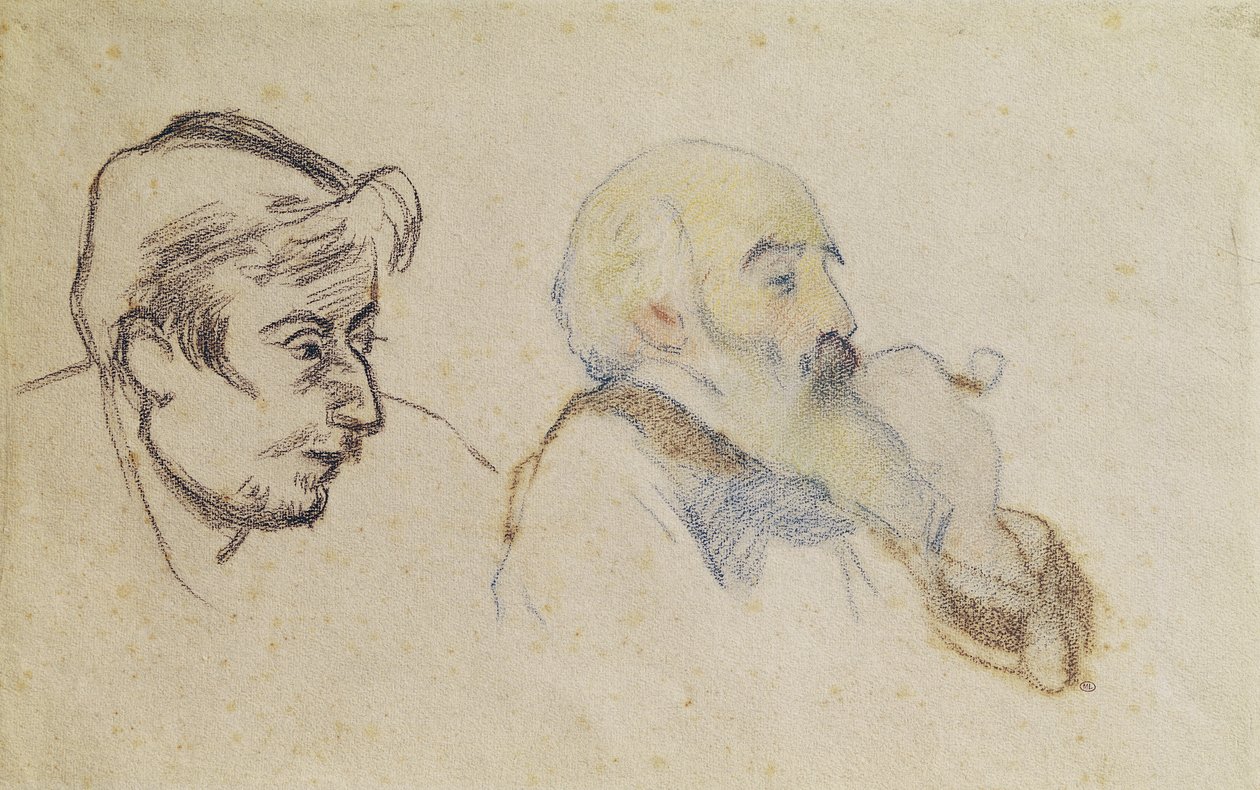 Portret van Pissarro door Gauguin en Portret van Gauguin door Pissarro door P. and Pissarro, C. Gauguin