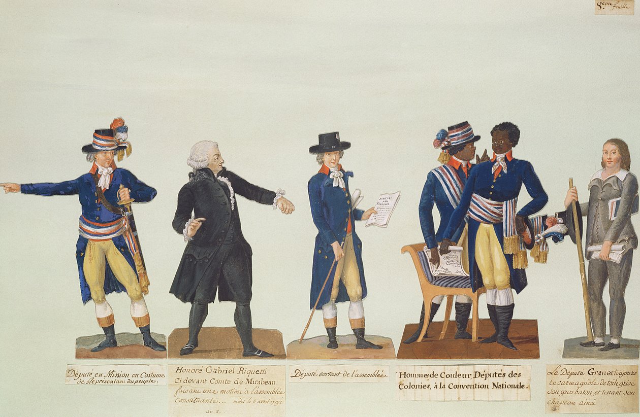 Afgevaardigden van de Nationale Conventie, Mirabeau en Afgevaardigde Granet. c.1794-5 door P. A. and J.B. Lesueur
