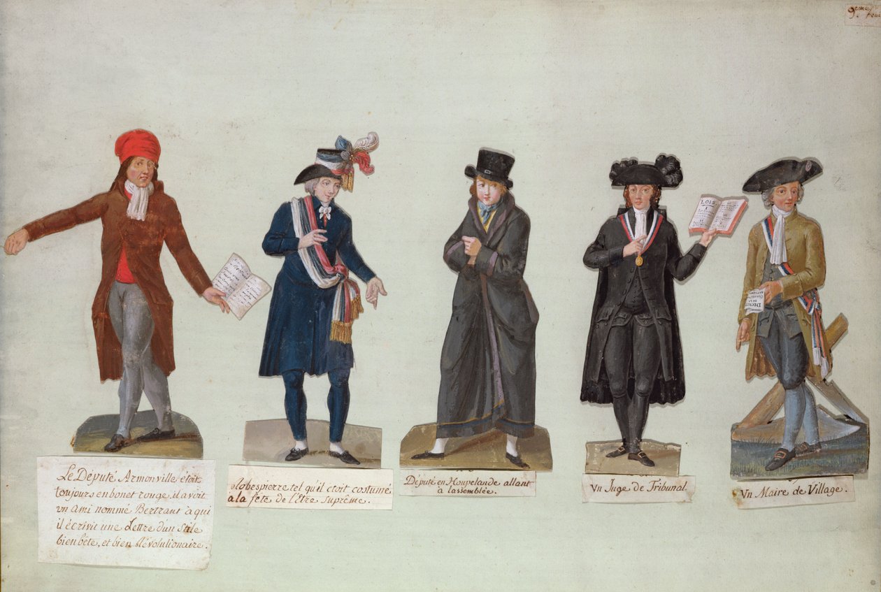 Afgevaardigde Armonville, Robespierre en ambtenaren uit de periode van de Franse Revolutie door P. A. and J.B. Lesueur