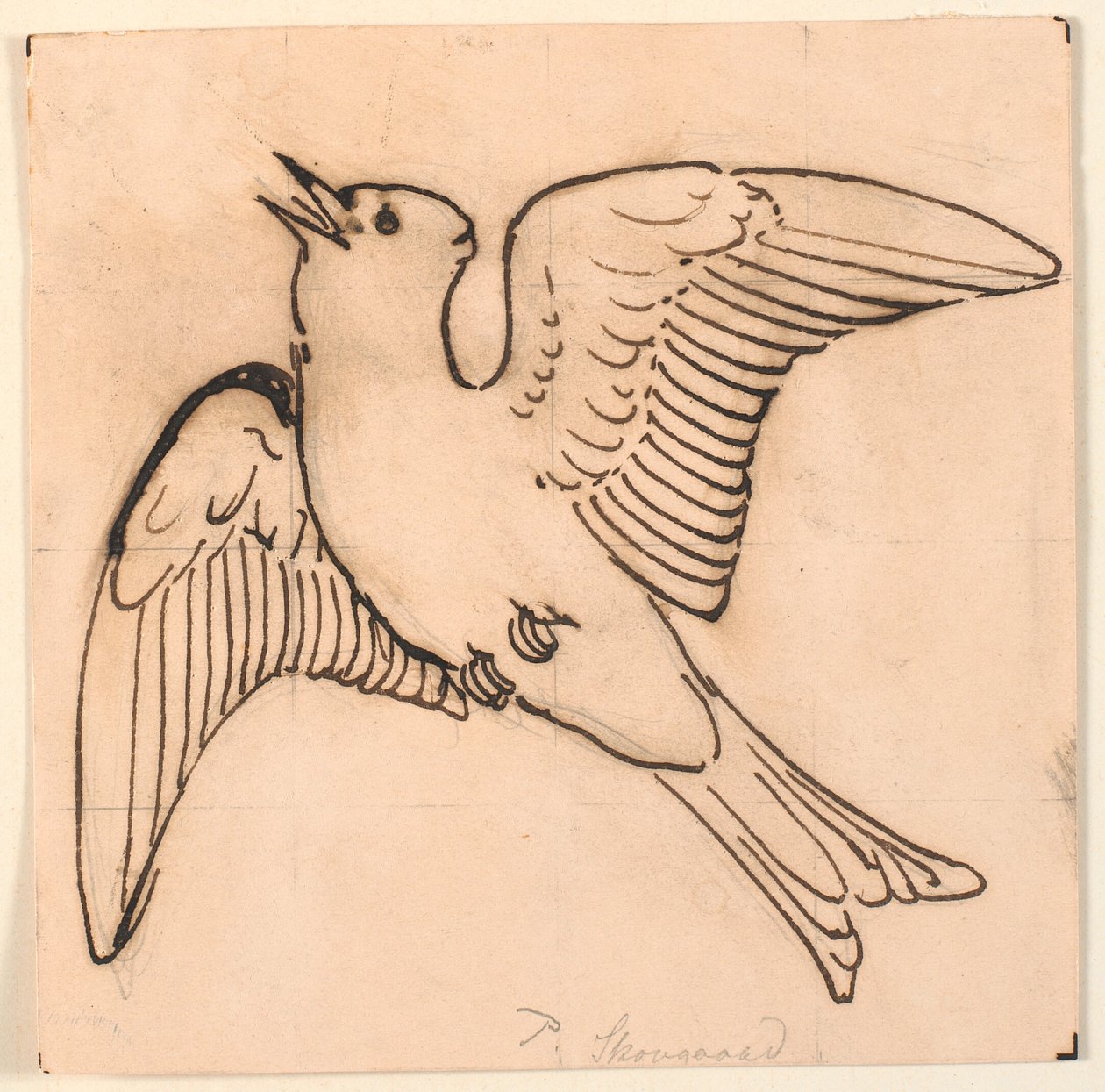 Zingende leeuwerik. Decoratief ontwerp. door P.C. Skovgaard