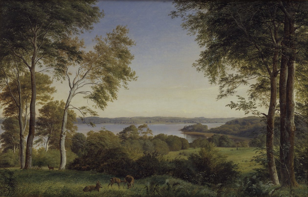 Uitzicht over Skarre Sø door P.C. Skovgaard